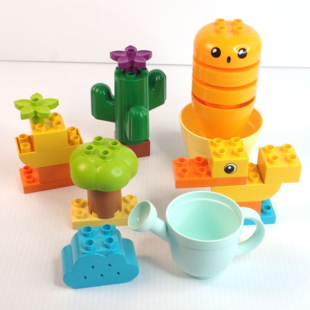 LEGO DUPLO Assorted Lot Garden Plant Watering Can Duck Cactus 24 Pieces